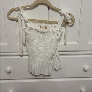 Altar'd State White Smocked Tank Top